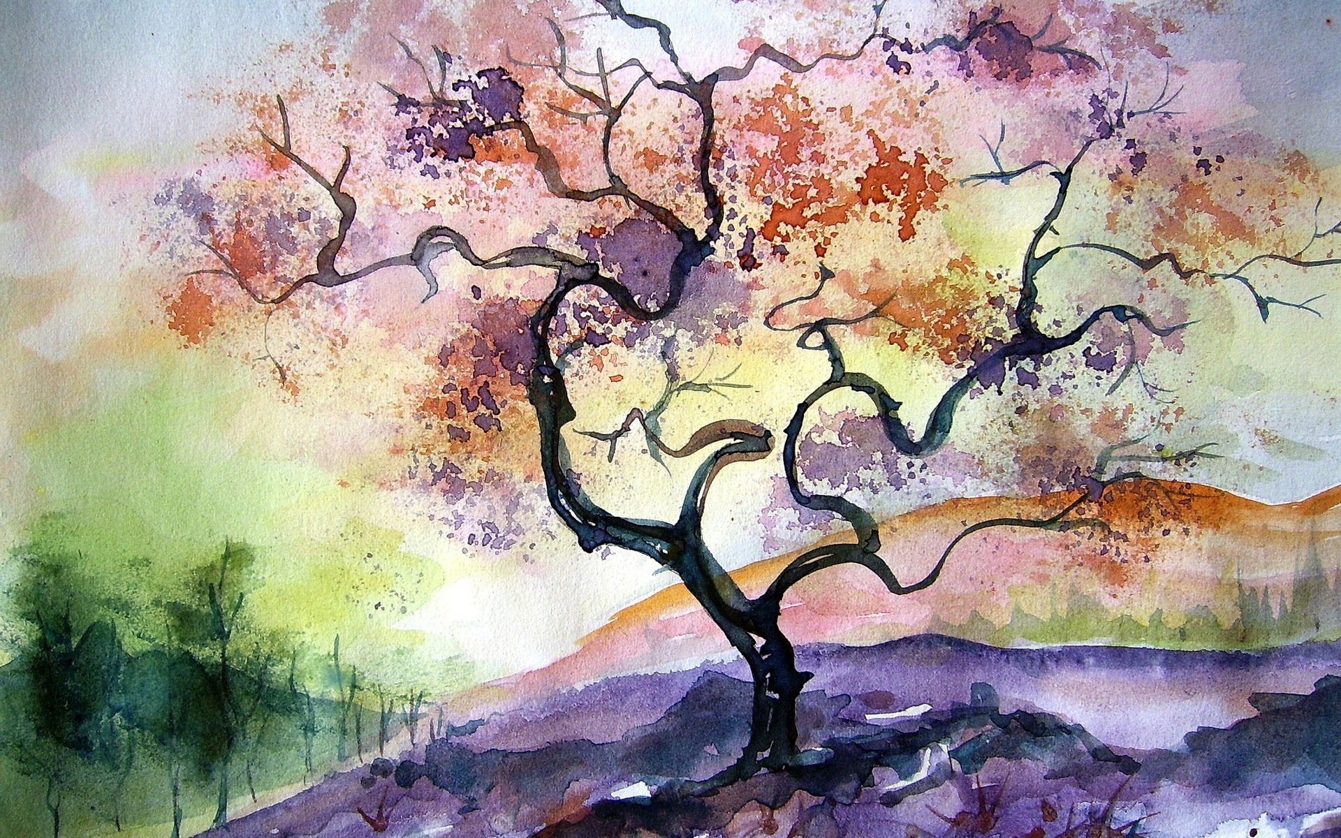 arte acquerello natura autunno