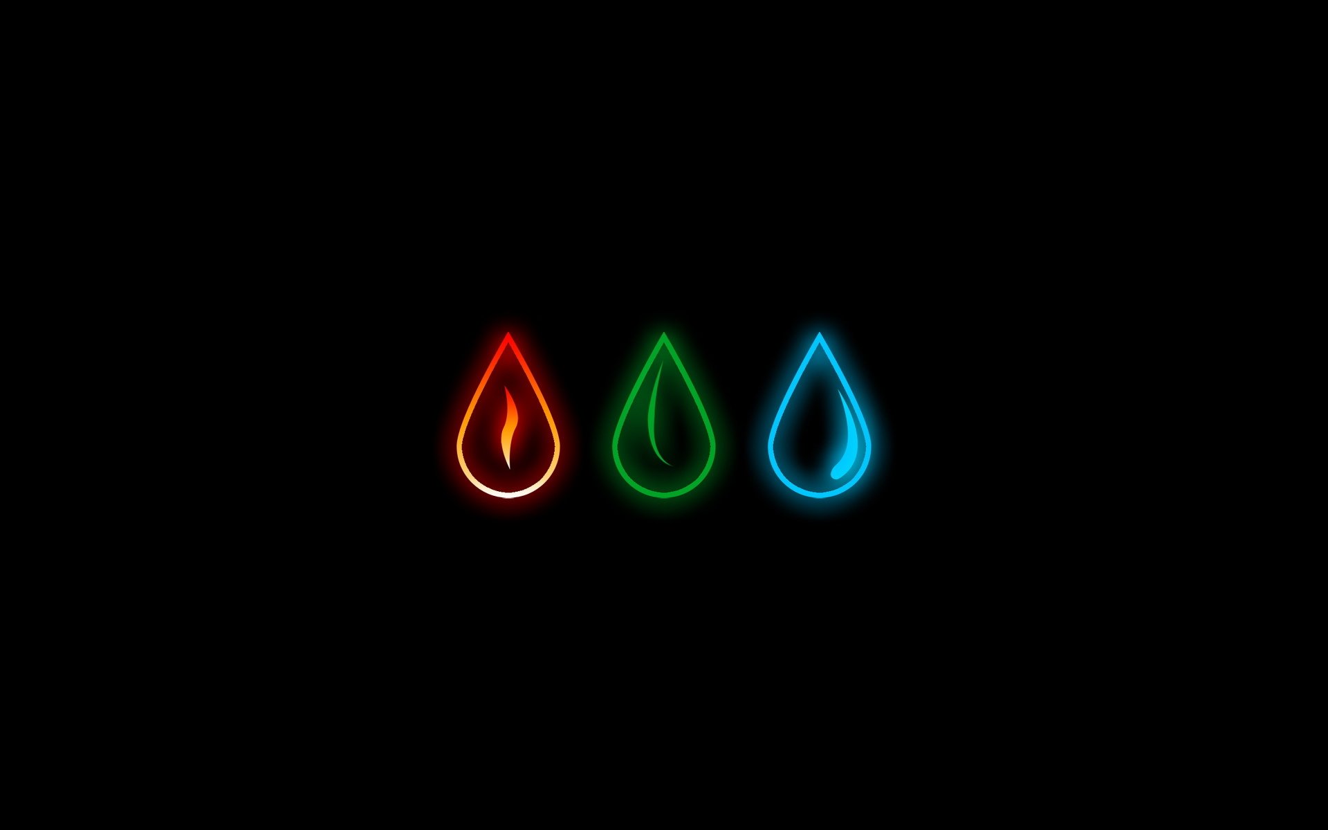 gocce simboli nero colore fuoco terra acqua