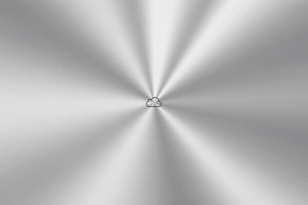 Minimalismo. Superficie metallica con logo icloud