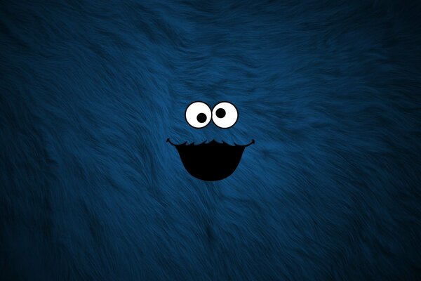 Carino mostro blu su sfondo Shaggy
