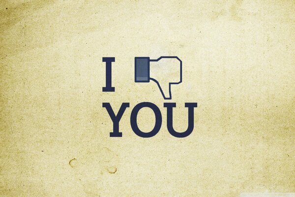 Icona dislike con iscrizione, in stile facebook
