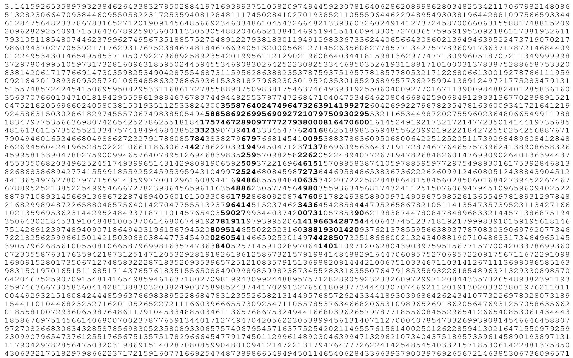 numero 3.14 pi pi