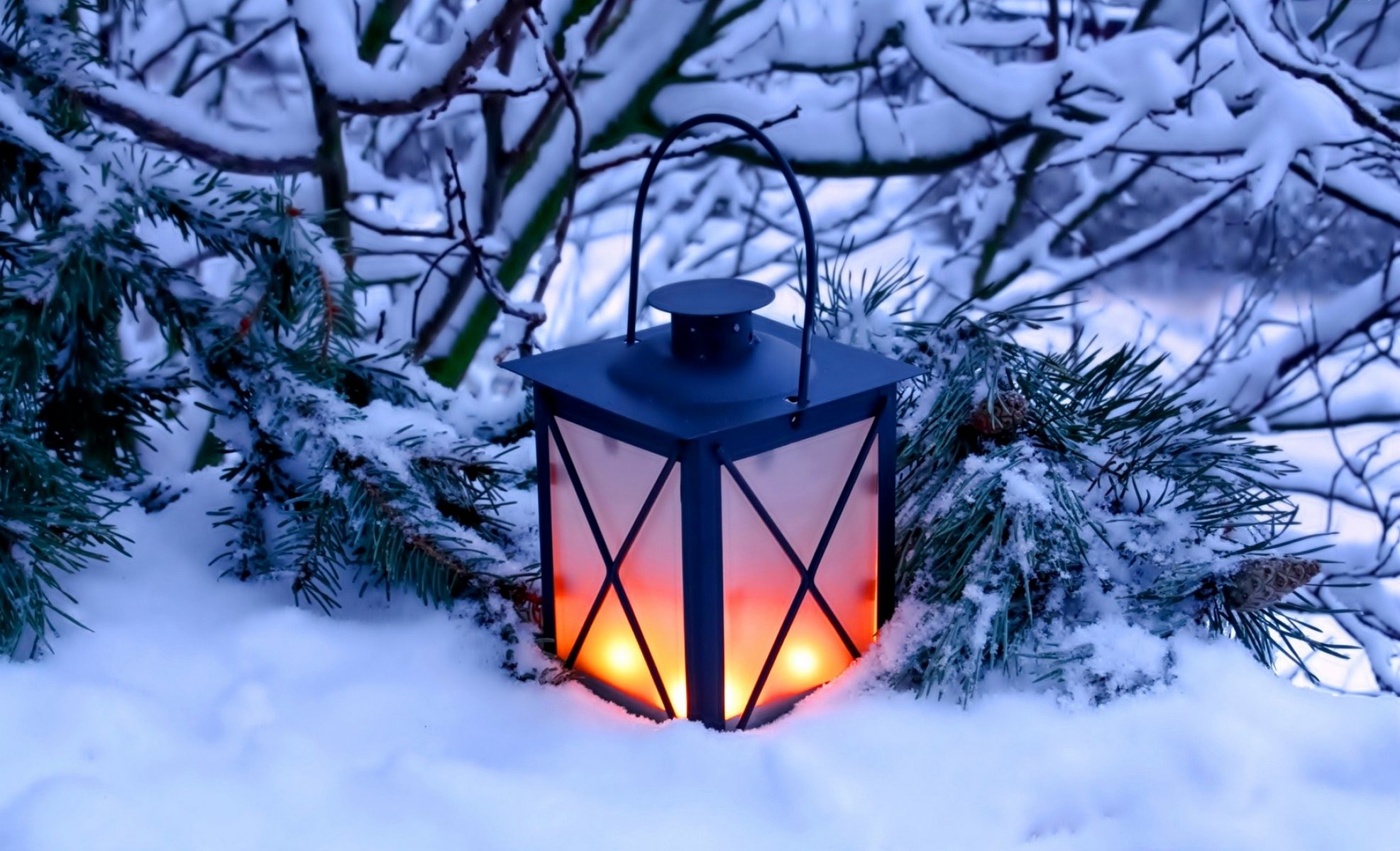 natura candela inverno neve lanterna inverno luce