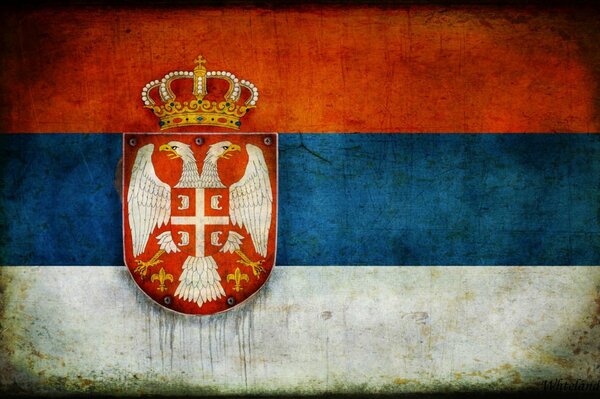 Bandiera dipinta macchiata della Serbia
