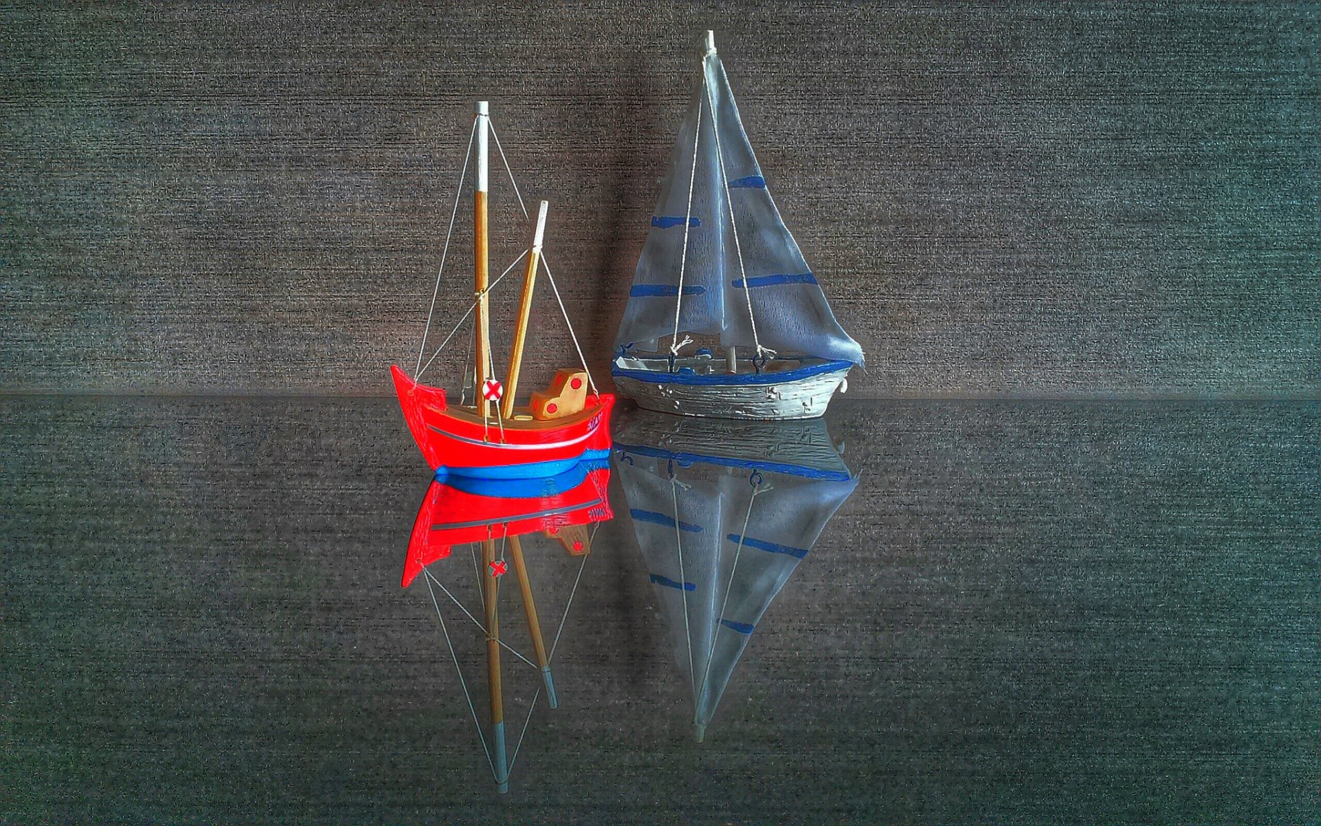 barca modello riflessione vela tela