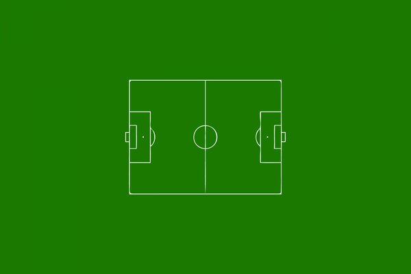 Immagine di un campo da calcio su uno sfondo verde in stile minimalista
