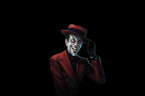 Personaggio del fumetto in costume rosso Joker