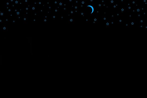 Sfondo nero con stelle blu e Luna