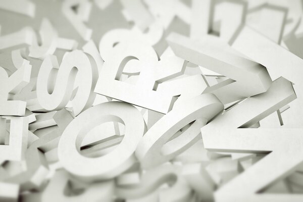 Lettere in giro su sfondo bianco