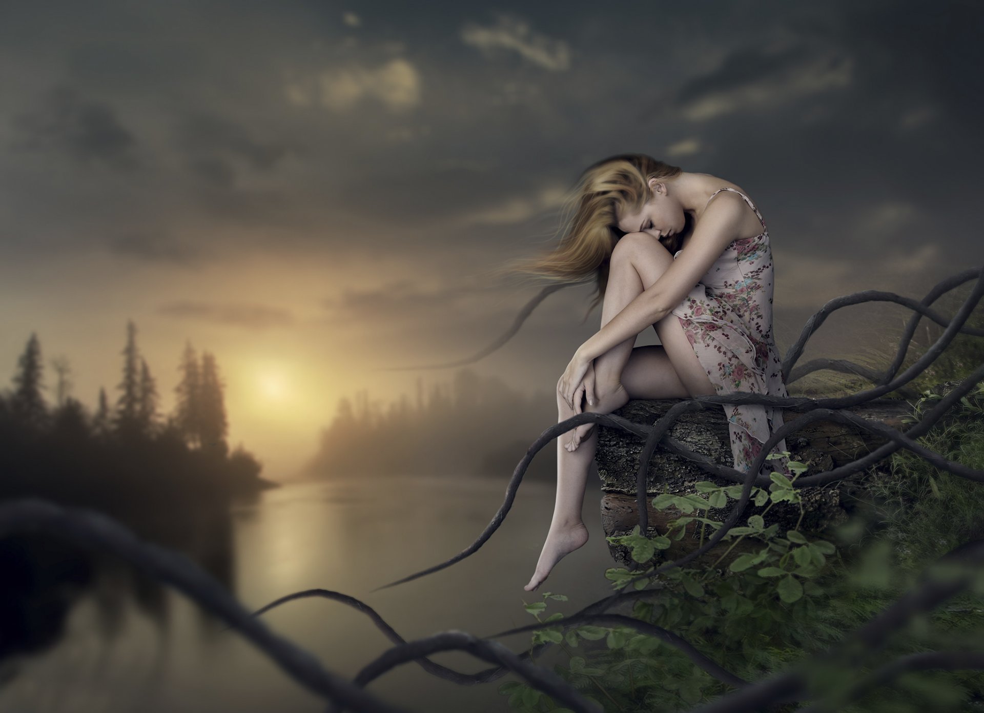 fairy land surreale arte ragazza fantasia natura