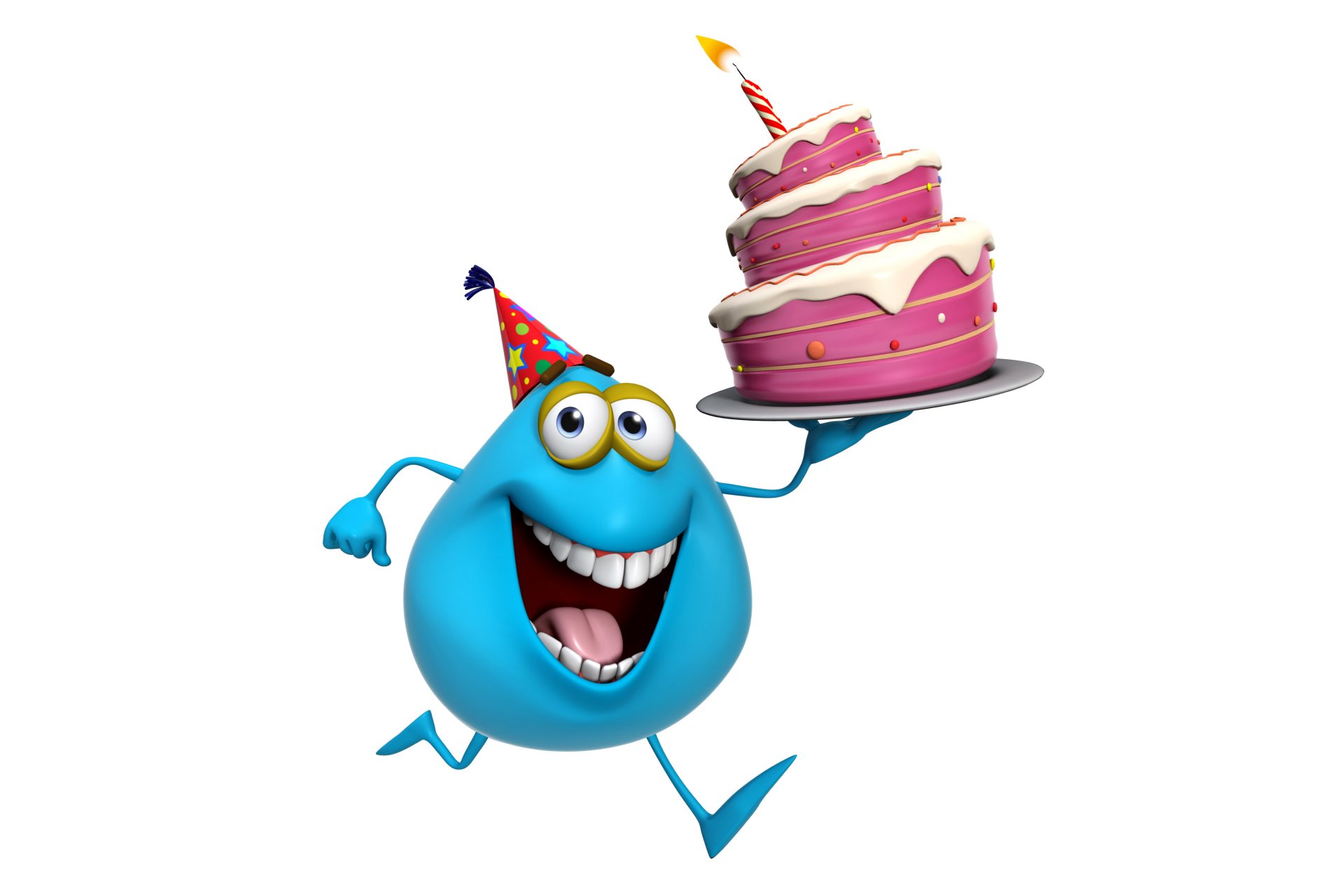 3d mostro cartone animato sorriso torta mostro personaggio