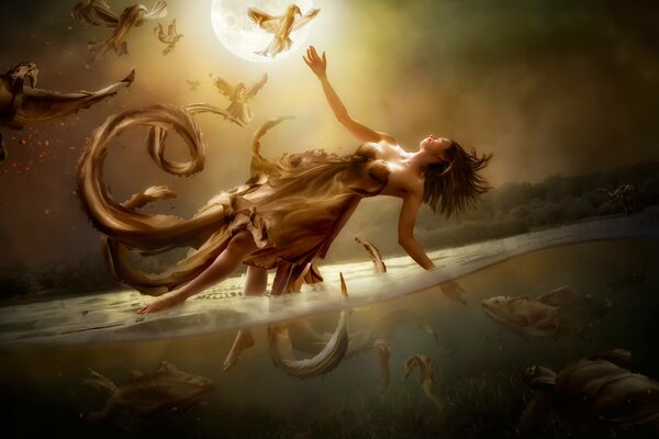 Pittura dell artista con una fantasia tempestosa