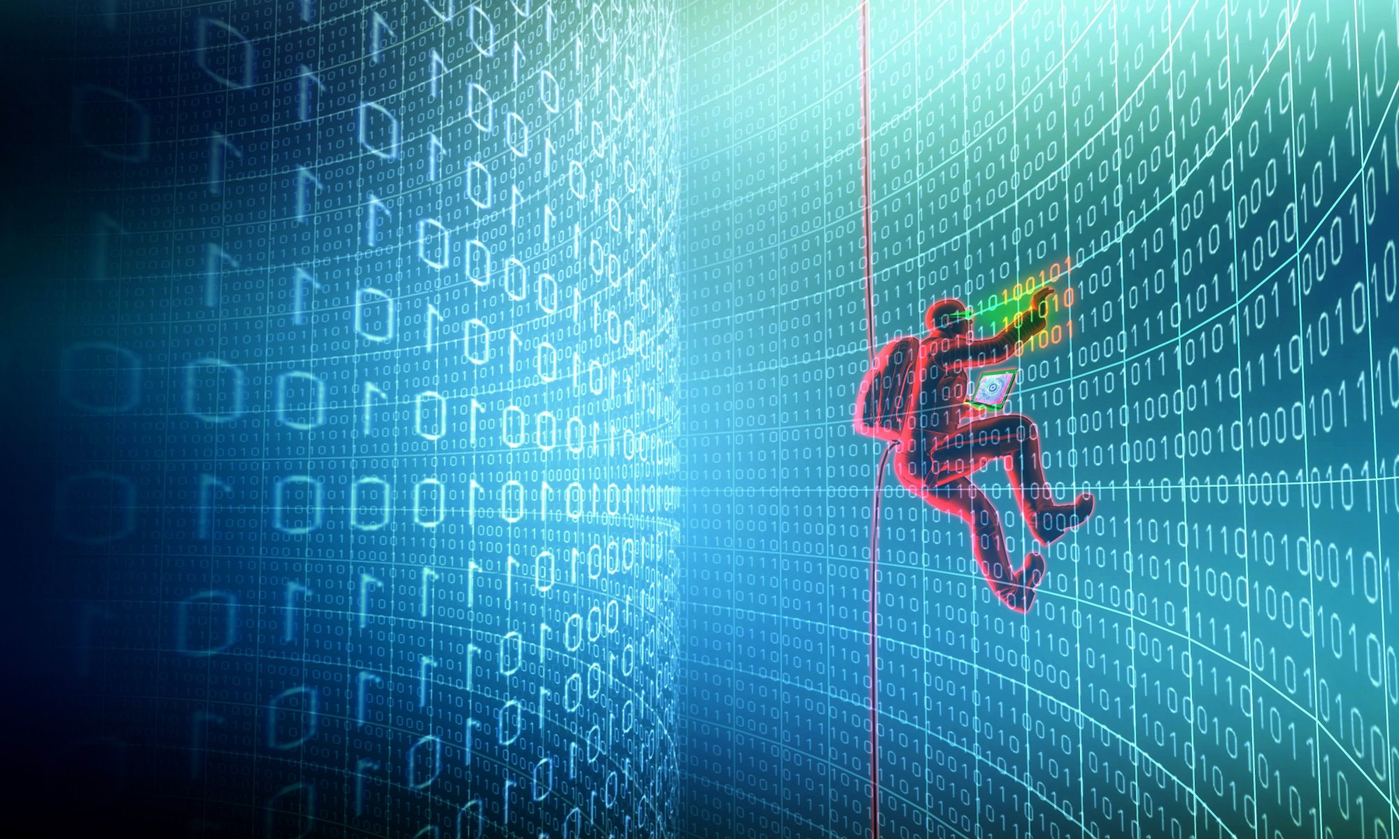 arte hacker hacking penetrazione o impostazione impostazione controllo regolazione protezione dati binario codice uno zero astrazione 3d carta da parati
