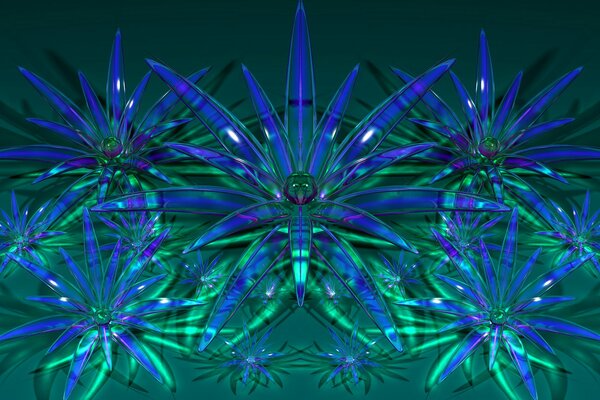 Astrazione di vetro nei toni del blu e verde