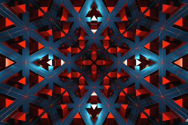 Le linee sono rosse e blu nei dipinti