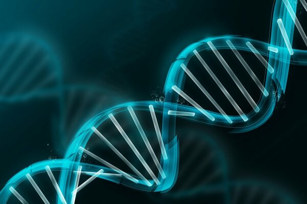 Disegno al neon. Modello di fulmula del DNA