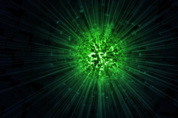 Palla verde sinistra di energia