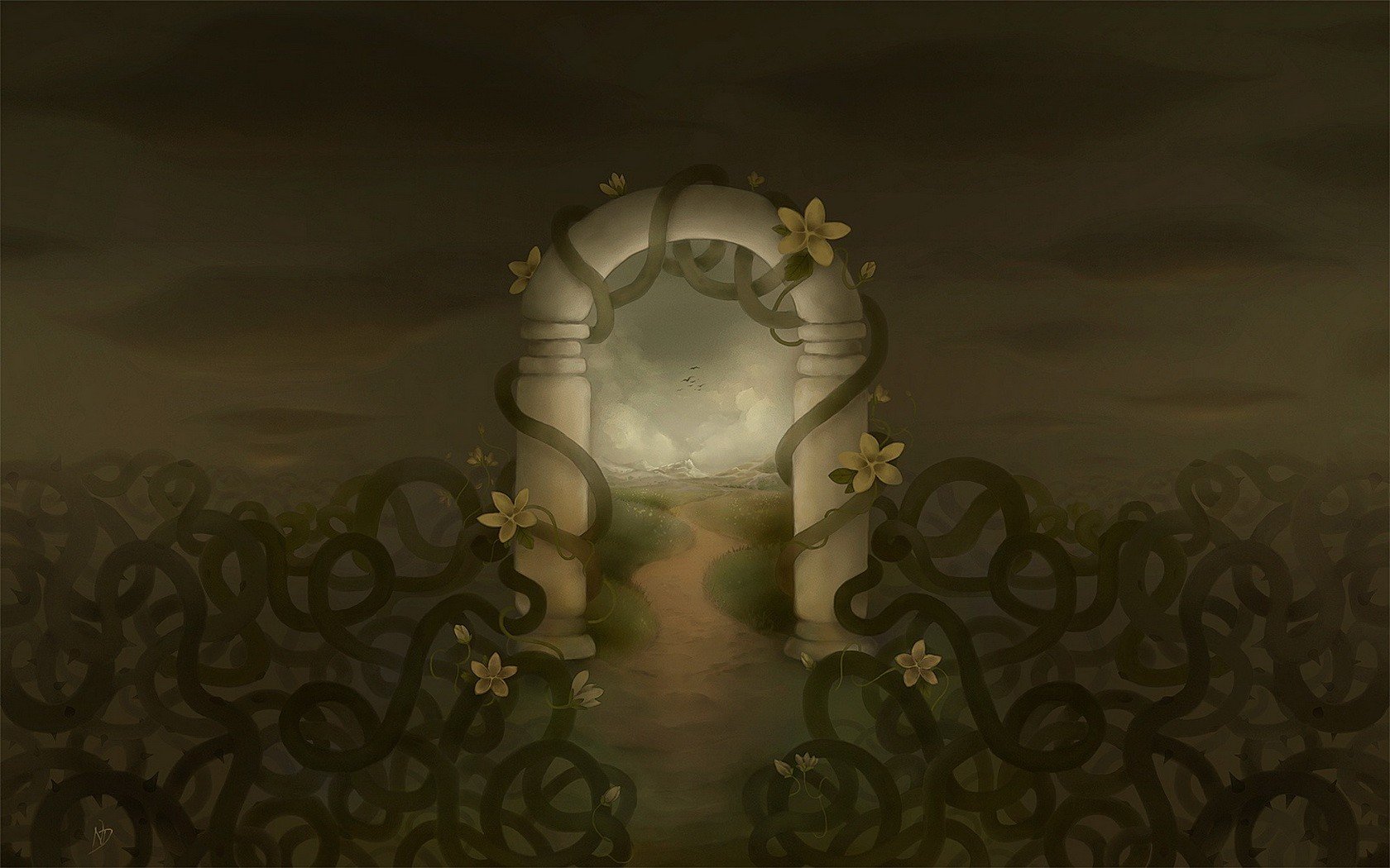 arco tramonto disegno