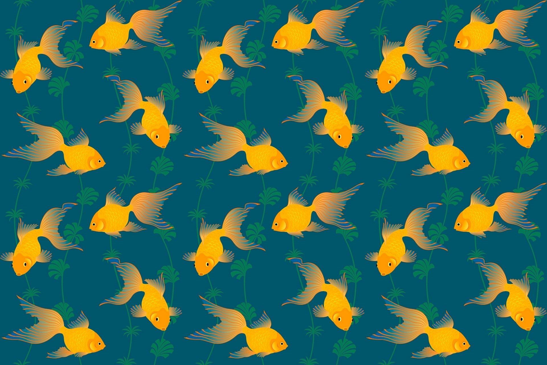 pesce rosso alghe coda modello