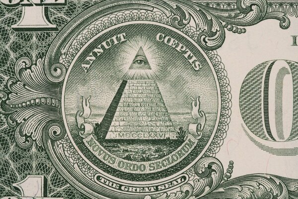 Un dollaro Macro piramide verde