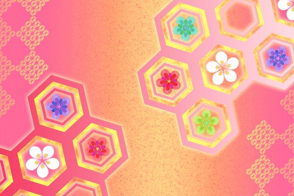 Celle a nido d ape con fiori fantasia