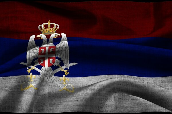Bellissimo stemma sulla bandiera della Russia