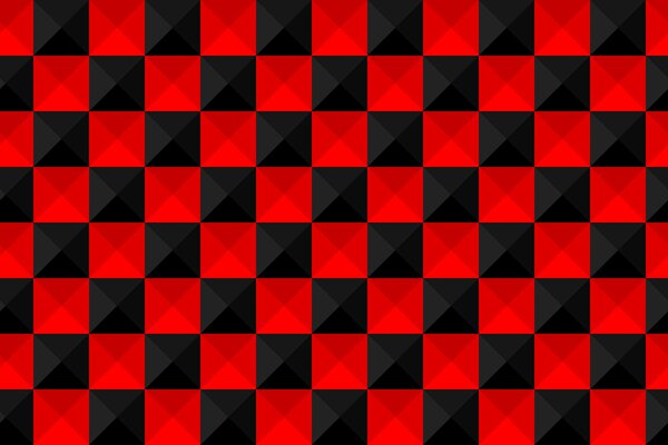 Scacchiera rossa e nera. Volumetrica