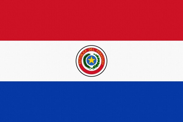Bandiera paraguaiana su sfondo bianco