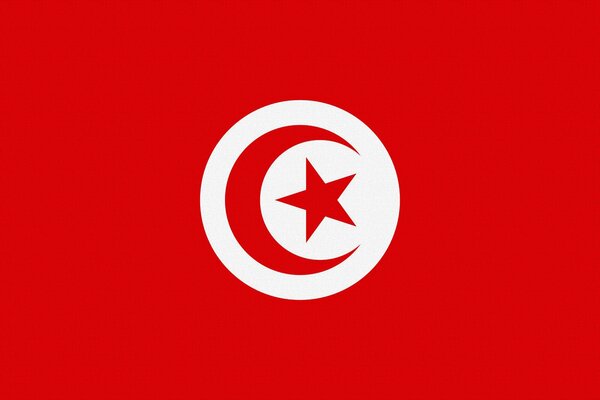 Bandiera rossa brillante della Tunisia con il simbolo della stella