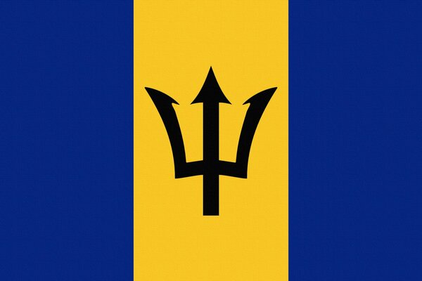 Bandiera delle Barbados Photoshop con stemma