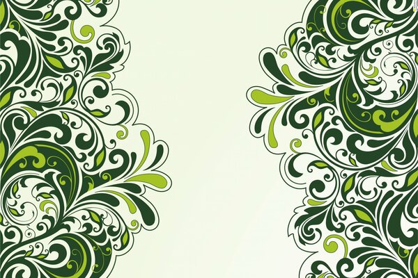 Modello di fiori verdi su sfondo chiaro