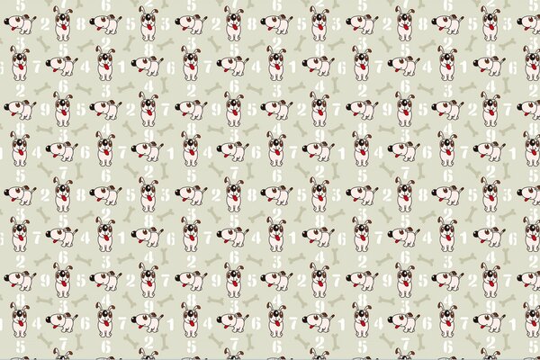 Texture con molti cani umoristici