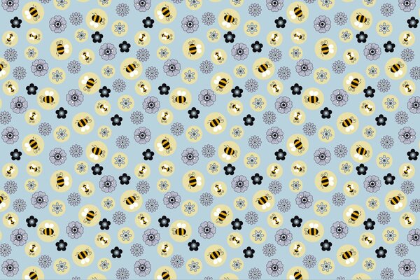 Texture luminosa. Fiori e API sullo sfondo