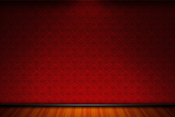 Parete e pavimento in rosso