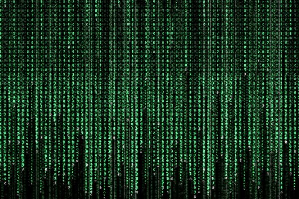 Matrice. Programmatore. Simboli su sfondo nero