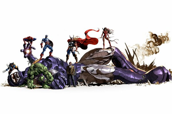 Spider-Man, Thor, Hulk, Capitan America, Wolverine e Wonder Woman sono i supereroi dei fumetti Marvel