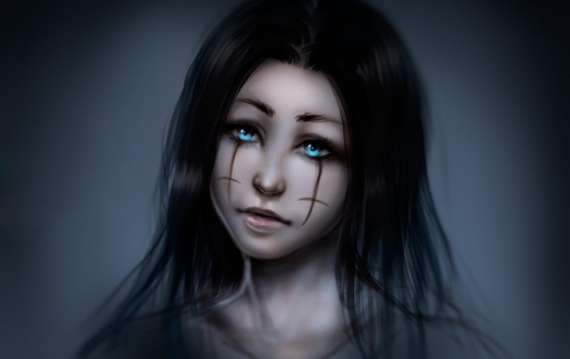 ragazza occhi blu ritratto primo piano