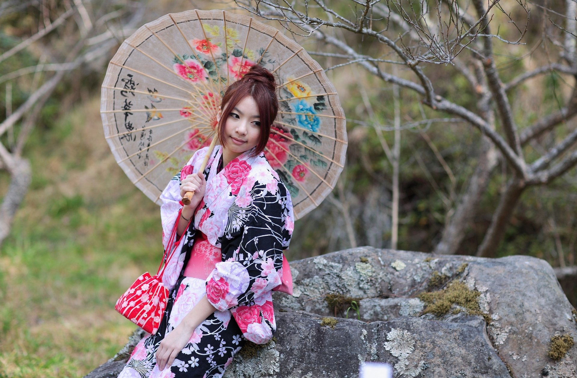 ragazza asiatica vestito ombrello stile ragazza asiatica vestito