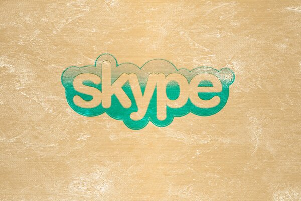 Logo Skype. Su sfondo giallo