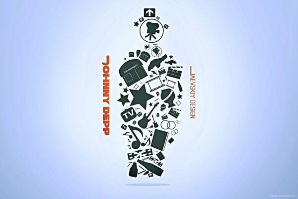 Logo sfondo blu poster