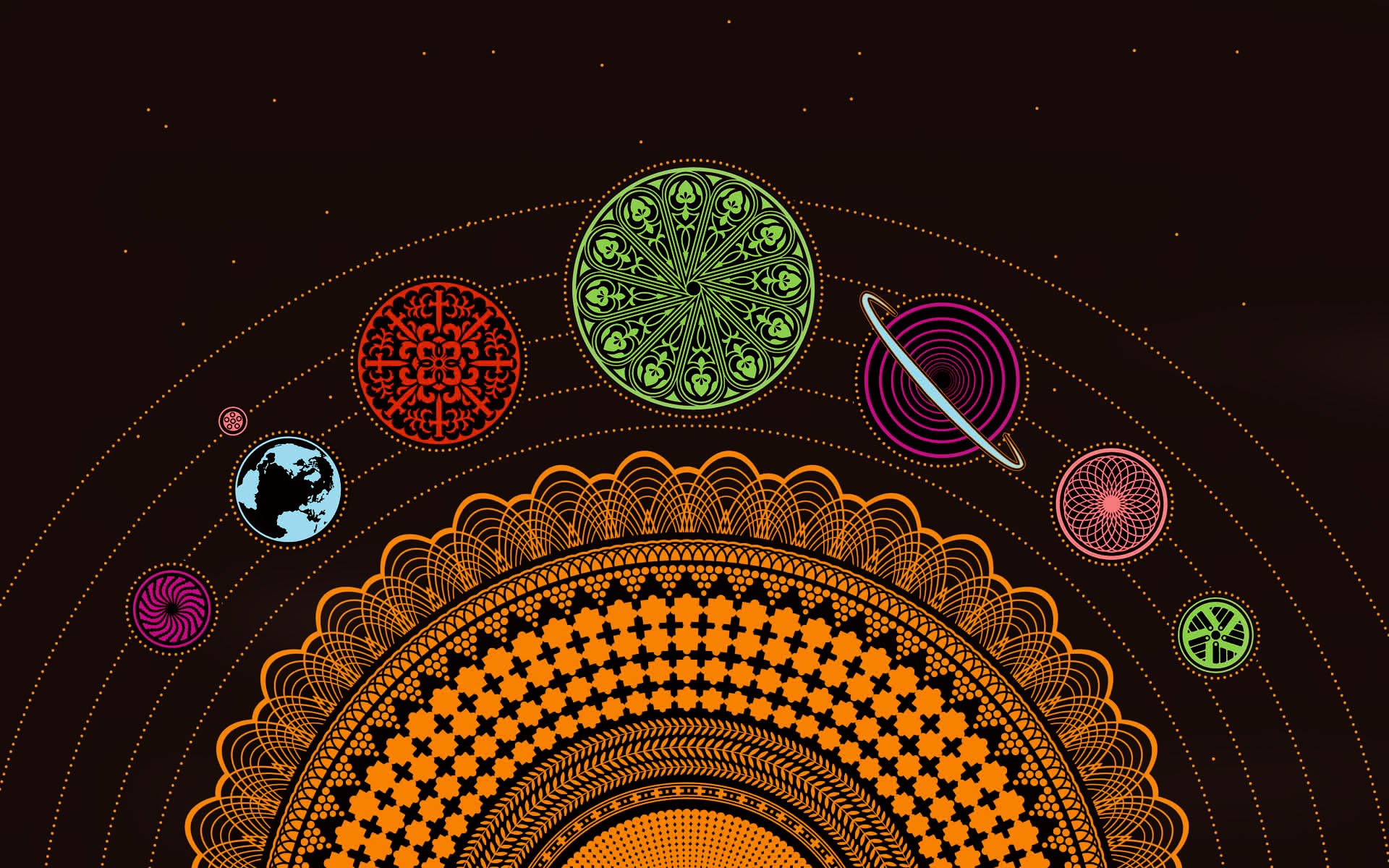 zune originali colori modello carta da parati sistema solare
