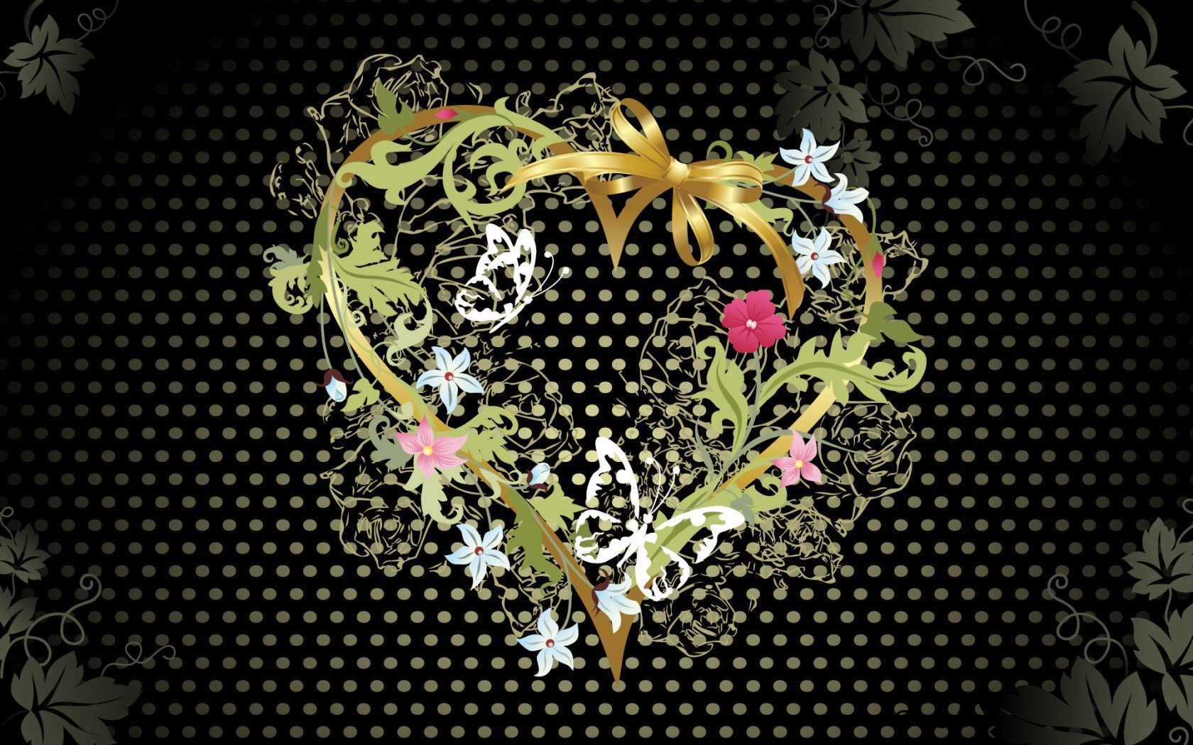 cuore fiori nero