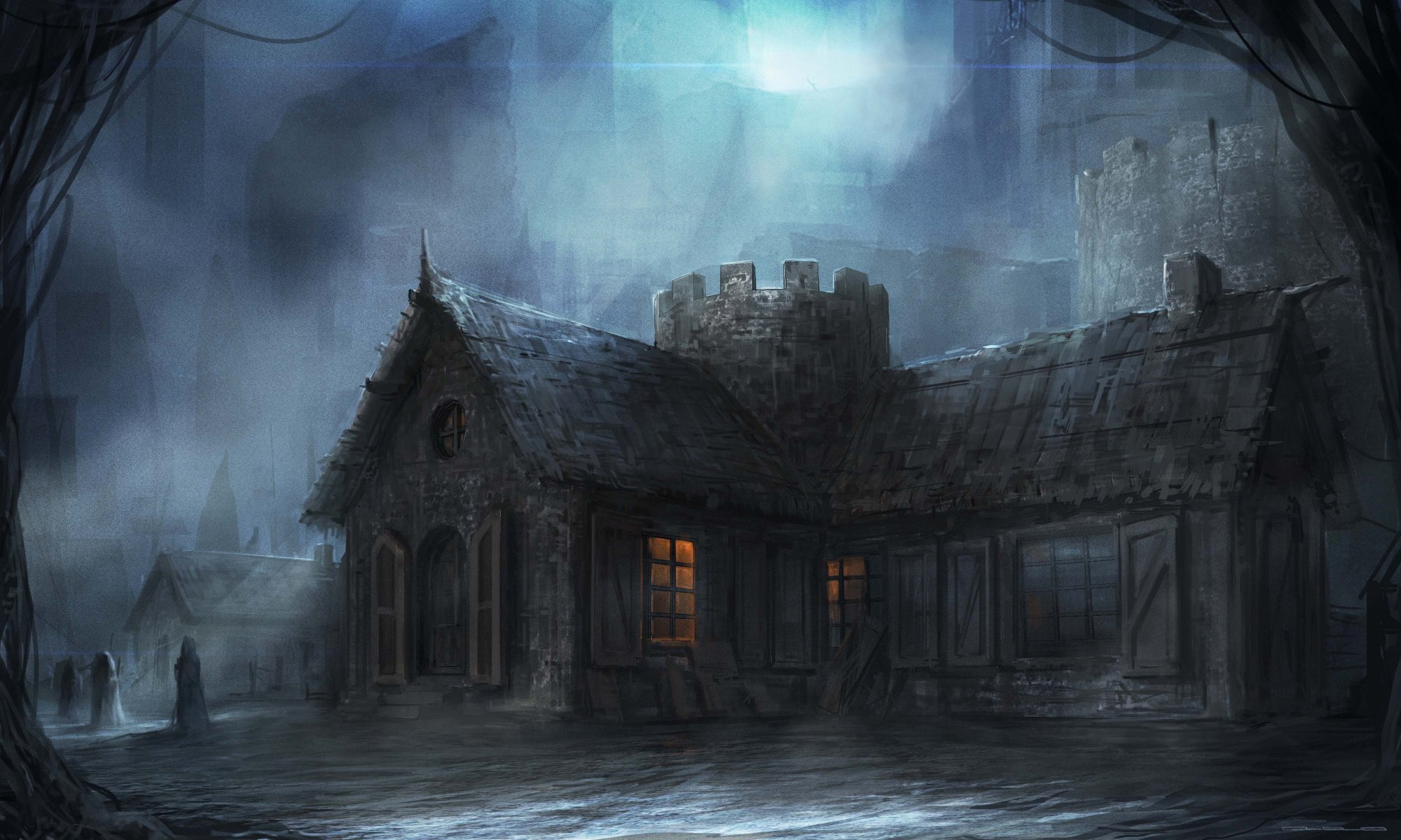 arte cloudminedesign città edificio cupo notte