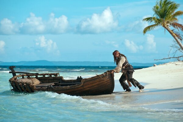 Capitano zhdek Sparrow sulla costa di Stranger Tides