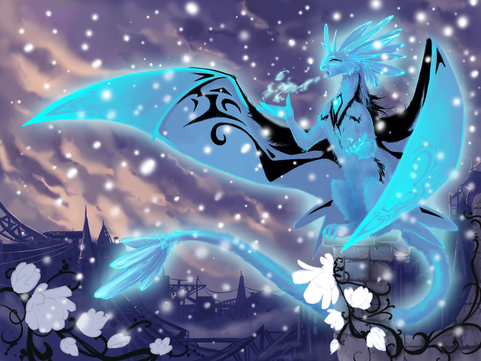 fantasia drago elemento neve cristalli freddo