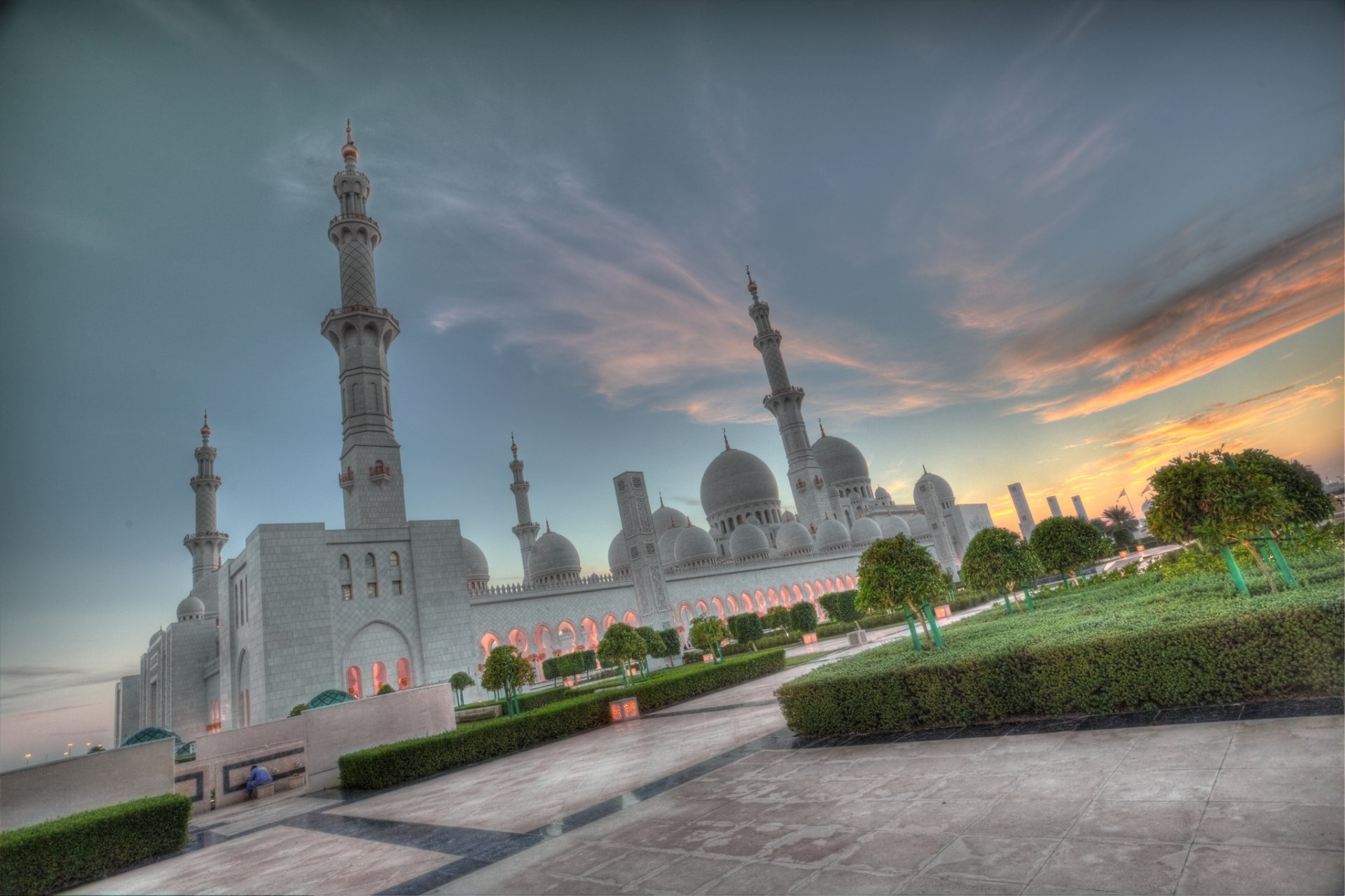 moschea di sheikh zayed abu dhabi emirati arabi uniti moschea di sheikh zayed tramonto