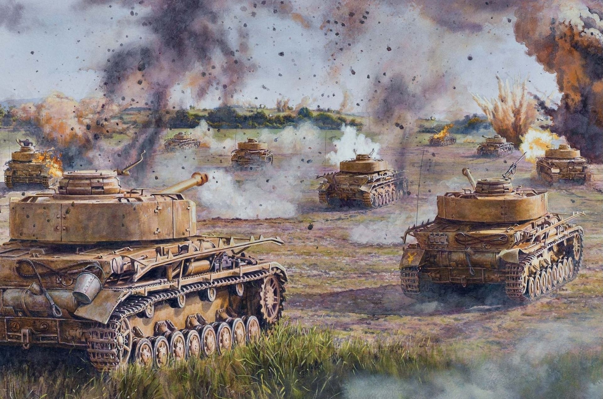 campo carri armati guerra battaglia