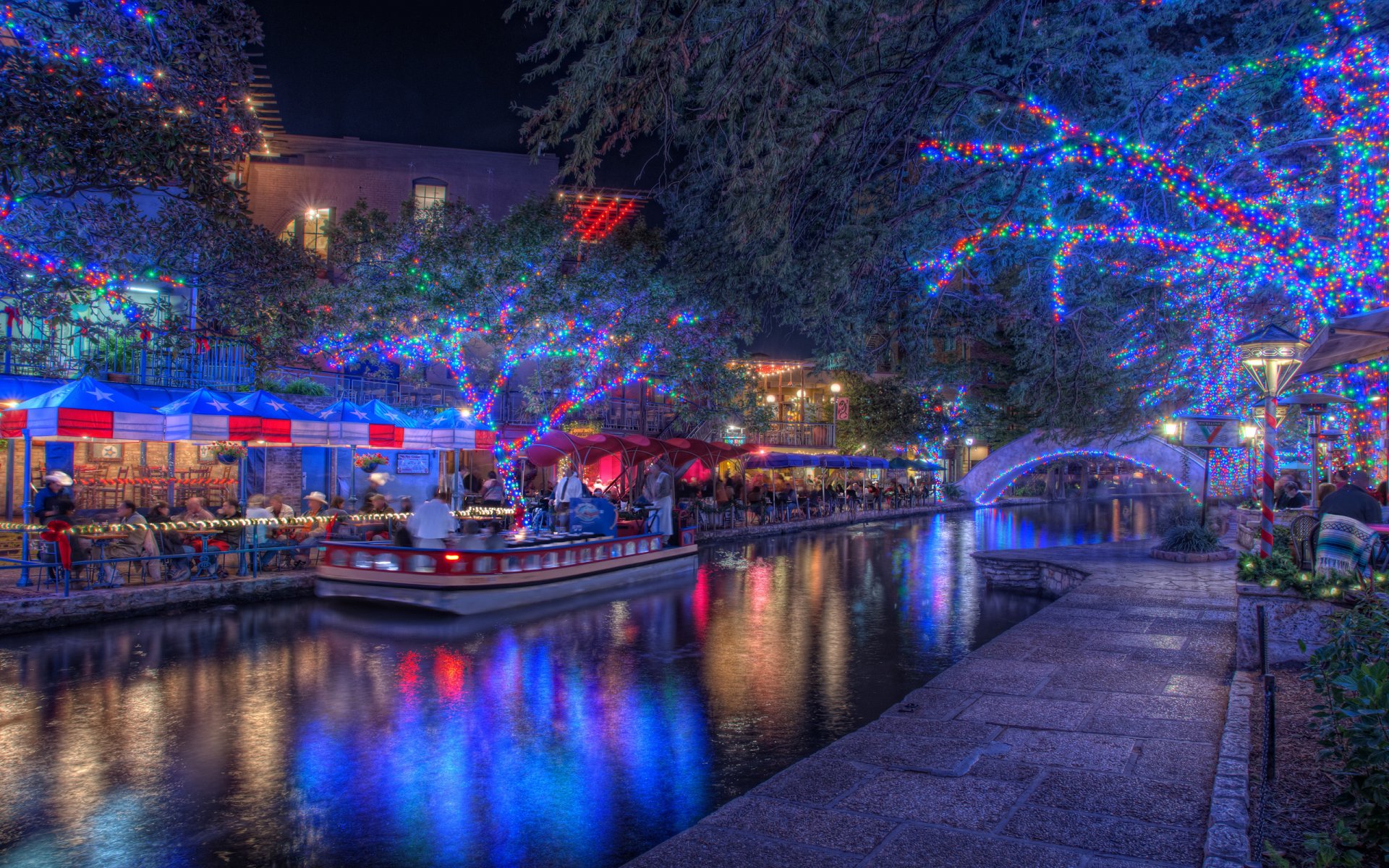 san antonio texas luci di natale vacanze notte