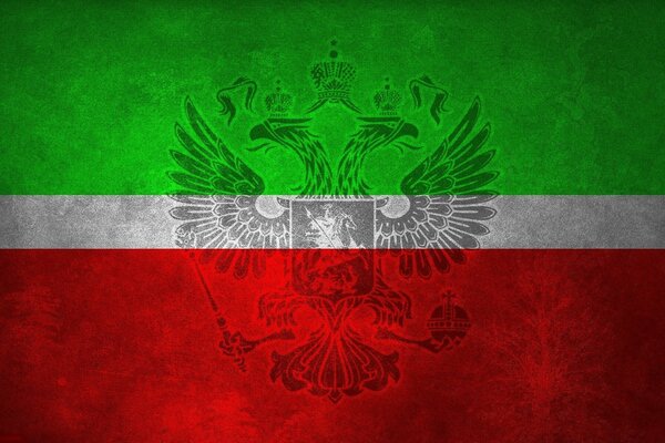 Bandiera del Tatarstan con un Aquila al centro