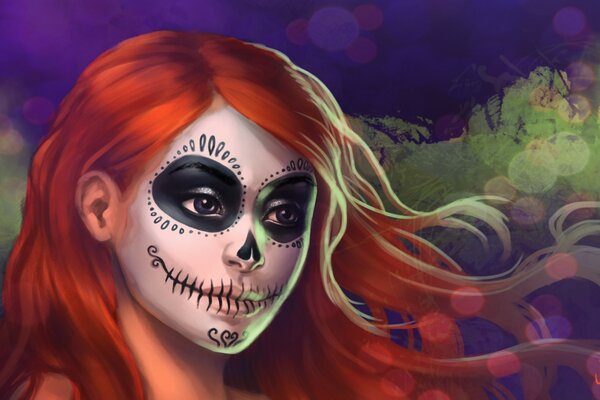 Ragazza con il trucco di Halloween